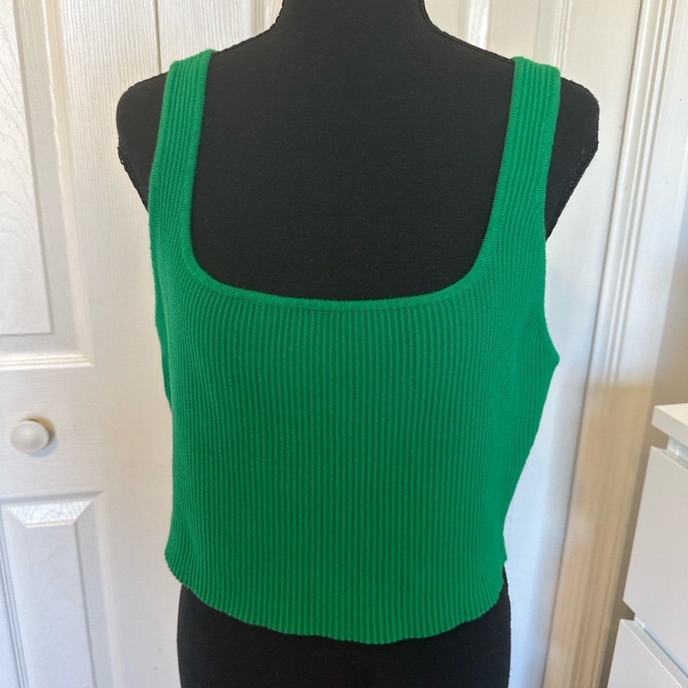 House of Harlow 1960 Vibrant Green Ribbed Tank Top Size XL